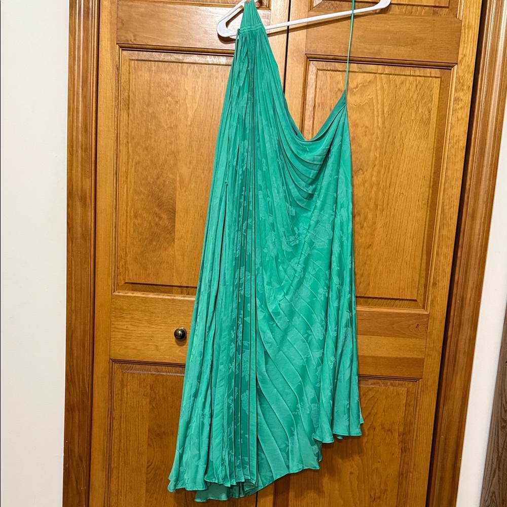 Banana Republic One Shoulder Teal/Green  Draped Dress
